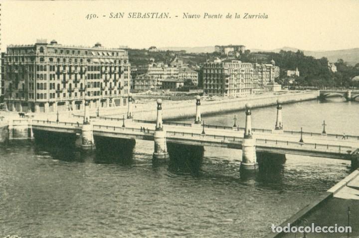 Postales: SAN SEBASTIAN. NUEVO PUENTE DE LA ZURRIOLA. HACIA 1920.