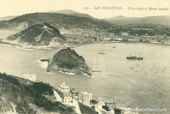 Postales: SAN SEBASTIAN. VISTA DESDE EL MONTE IGUELDO. HACIA 1920.