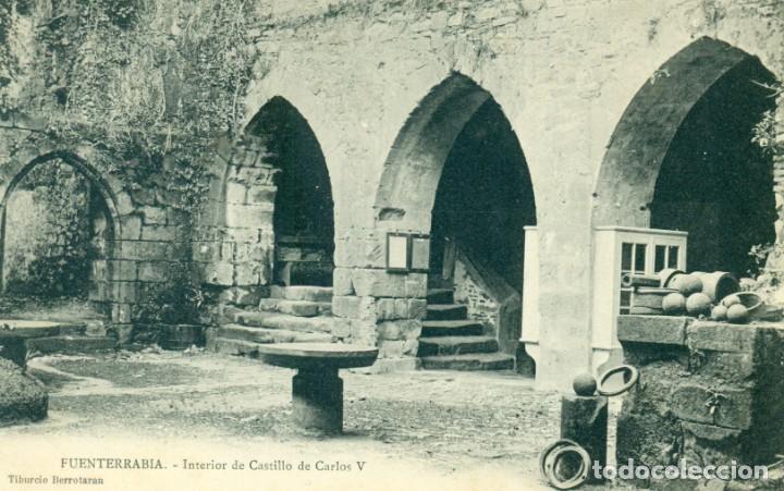 Postales: FUENTERRABIA. INTERIOR DEL CASTILLO DE CARLOS V. HACIA 1920.