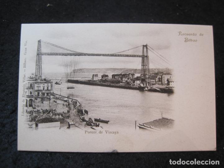 Postales: BILBAO-PUENTE DE VIZCAYA-LIB&middot;ELEUTERIO VILLAR-REVERSO SIN DIVIDIR-POSTAL ANTIGUA-(91.631)