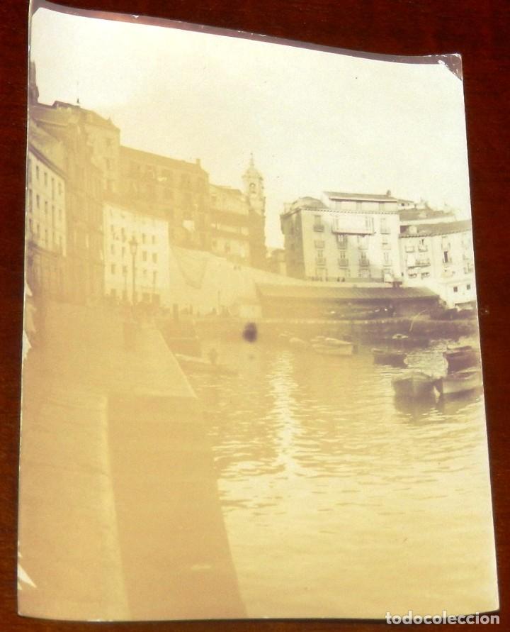 Postales: FOTOGRAFIA TIPO ALBUMINA DE PUERTO PESQUERO, POSIBLEMENTE PAIS VASCO, MIDE 8,5 X 6,2 CMS.