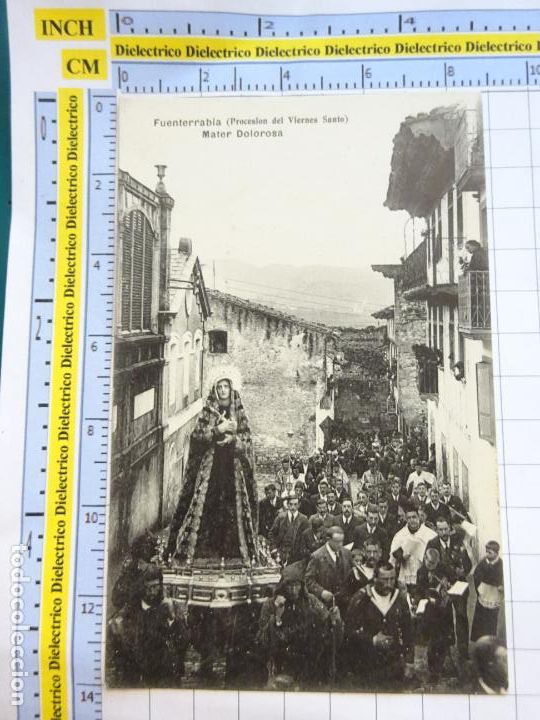 Postales: POSTAL DE GUIP&Uacute;ZCOA. FUENTERRABIA. A&Ntilde;OS 10 30. VIERNES SANTO MATER DOLOROSA PROCESI&Oacute;N. 613