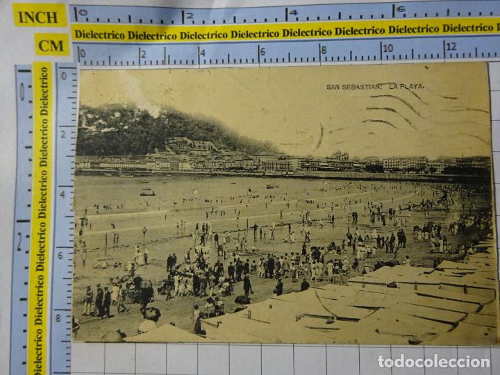 Cartoline: POSTAL DE GUIP&Uacute;ZCOA. SAN SEBASTIAN. A&Ntilde;OS 10 30. LA PLAYA. HAUSER MENET. 124