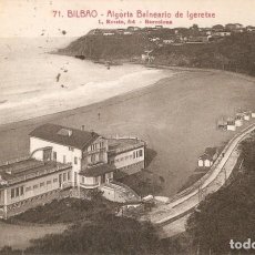 Postales: BILBAO Nº 71 ALGORTA, BALNEARIO DE EGERETXE L. ROISIN CIRCULADA EN 1931. Lote 332182298
