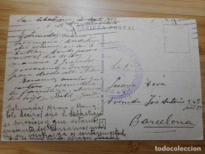 Postais: ANTIGUA POSTAL.VISTA PARCIAL CONCHA.CENSURA GOBIERNO MILITAR GUIPUZCOA.1939