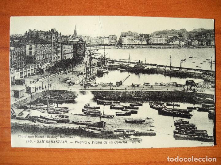 Postais: San Sebastian. Puerta y Playa de la Concha. M.D. 143 Nueva