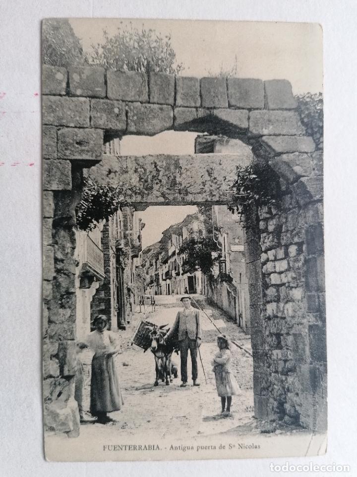 Postkarten: POSTAL FUENTERRABIA, ANTIGUA PUERTA DE SAN NICOLAS, CIRCULADA AGOSTO 1909