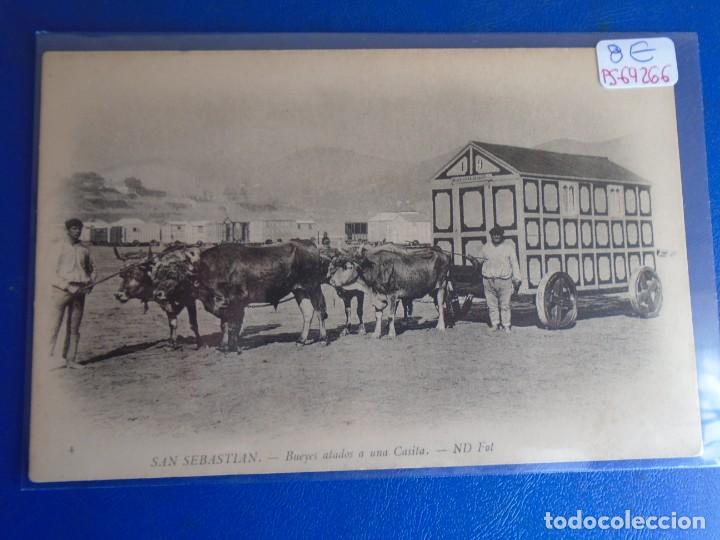 Postais: (PS-69266)POSTAL DE SAN SEBASTIAN-BUEYES ATADOS A UNA CASITA.ND FOTO