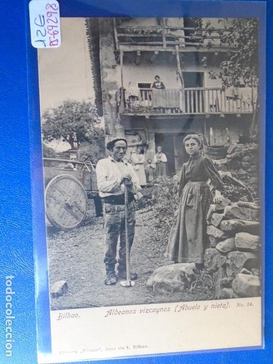 Postais: (PS-69298)POSTAL DE BILBAO-ALDEANOS VIZCAYNOS(ABUELO Y NIETA).LIBRERIA ELCANO
