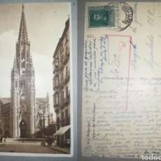 Postales: ESPAÑA - SAN SEBASTIÁN IGLESIA DEL BUEN PASTOR - CENSURA MILITAR 1938 DESTINO LISBOA (PORTUGAL). Lote 337406163