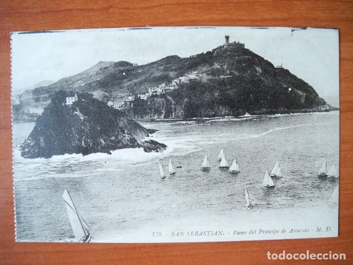 Postais: San Sebastian. Paseo del Principe de Asturias. M. D. n. 178 Ed. Marcel Delboy. Nueva