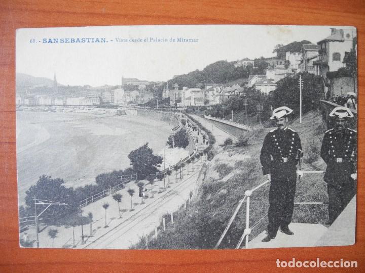 Postais: San Sebastian. Vista desde el Palacio de Miramar. Guardia Civil. Ed. G.G. Galarza n. 68 Nueva
