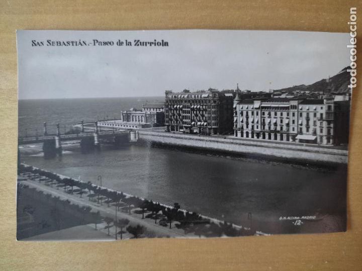 Postales: SAN SEBASTIAN PASEO ZURRIOLA G H ALSINA 12 POSTAL RECORTADA BORDES