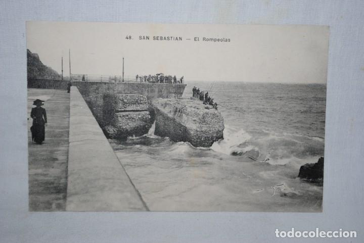 Postales: SAN SEBASTIAN , EL ROMPEOLAS. - Foto 1