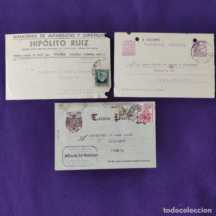 Cartoline: VITORIA-ALAVA. 3 TARJETAS POSTALES DE HIPOLITO RUIZ CALZADOS. CALLE FERMIN GALAN, 33. ORIGINALES..