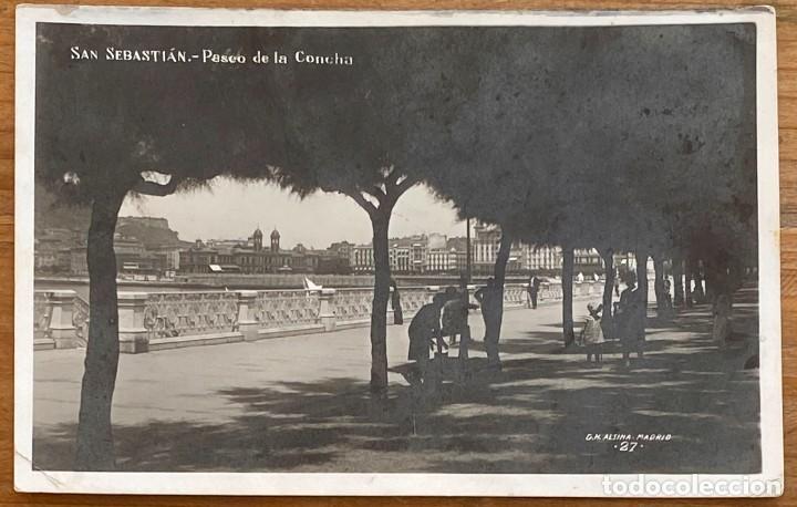 Cartoline: FOTO POSTAL DE SAN SEBASTIAN, PASEO DE LA CONCHA, ED. G.H. ALSINA, N. 27, NO CIRCULADA, ESCRITA.