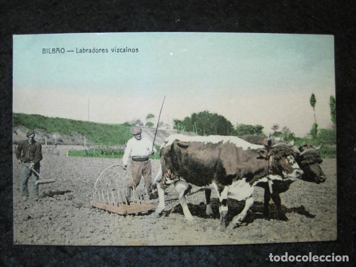 Cartoline: BILBAO-LABRADORES VIZCAINOS-FOTPIA CASTA&Ntilde;ERIA Y ALVAREZ-POSTAL ANTIGUA-(93.818)