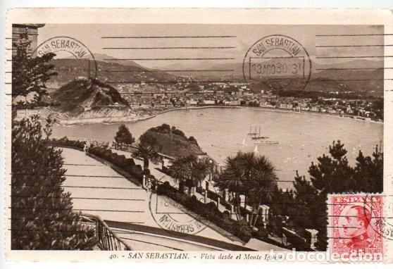 Postcards: POSTAL, 40. - SAN SEBASTIAN. - VISTA DESDE EL MONTE IGUELDO. FOTO GALARZA. CIRCULADA 1930