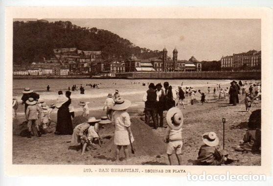 Postkarten: POSTAL, 219. - SAN SEBASTIAN. - ESCENAS DE PLAYA. EDICI&Oacute;N G G. GALARZA. S/C. NUEVA.