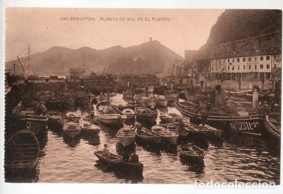 Postcards: POSTAL, SAN SEBASTIAN. - PUESTA DE SOL EN EL PUERTO. FOTOTIPIA HAUSER Y MENET. S/C. NUEVA.