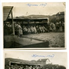 Postales: ZARAUZ, GUIPÚZCOA COMPETICIÓN DE TIRO DE PICHÓN, 1927, DOS POSTALES FOTOGRÁFICAS