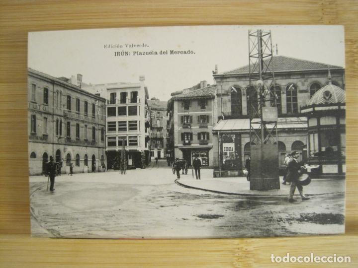 Postales: IRUN-PLAZUELA DEL MERCADO-HAUSER Y MENET-POSTAL ANTIGUA-(96.343)