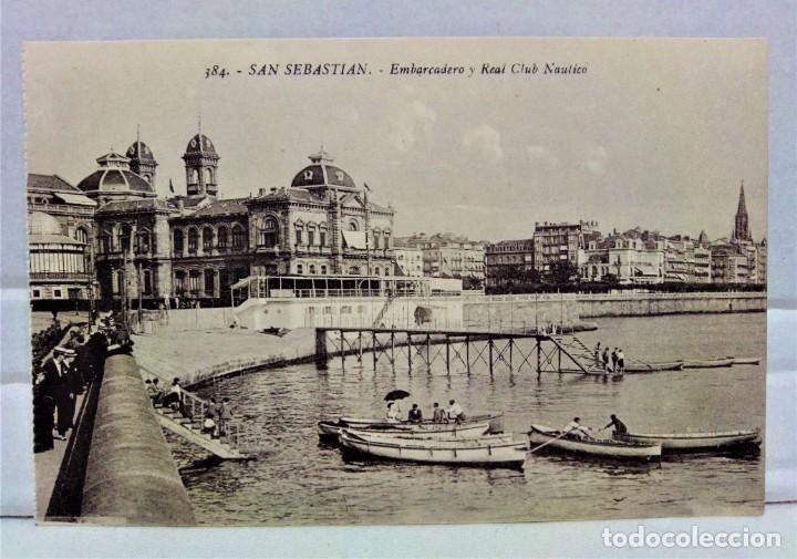 Cartes Postales: POSTAL SAN SEBASTI&Aacute;N.EMBARCADERO Y REAL CLUB N&Aacute;UTICO. SIN ESCRIBIR.FOTO GREGORIO GALARZA.