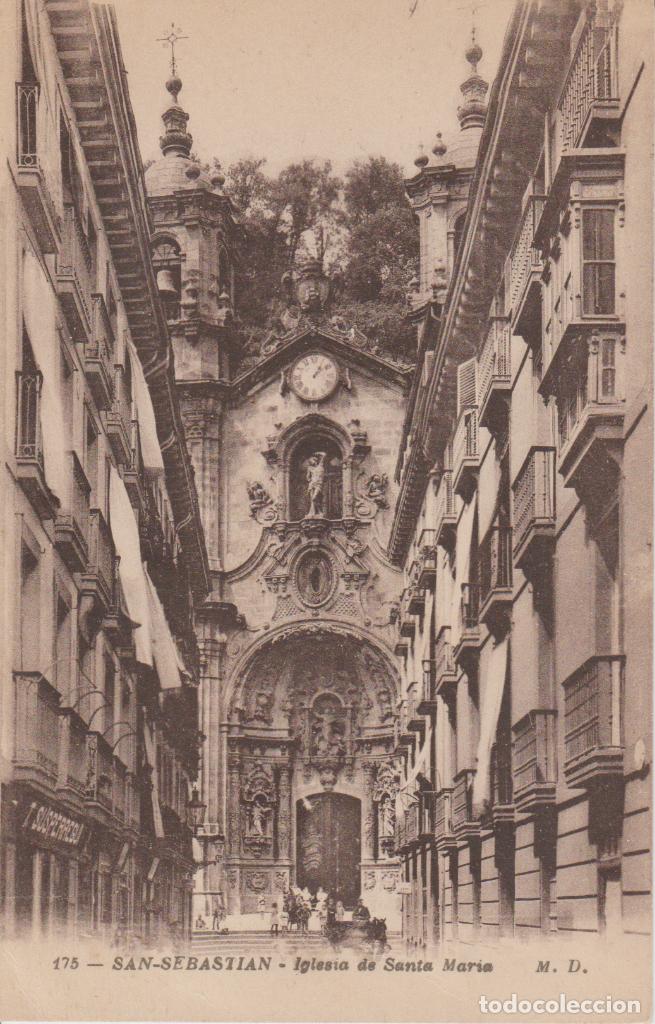 Postales: (175)SAN SEBASTIAN . IGLESIA DE SANTA MARIA ... SIN CIRCULAR
