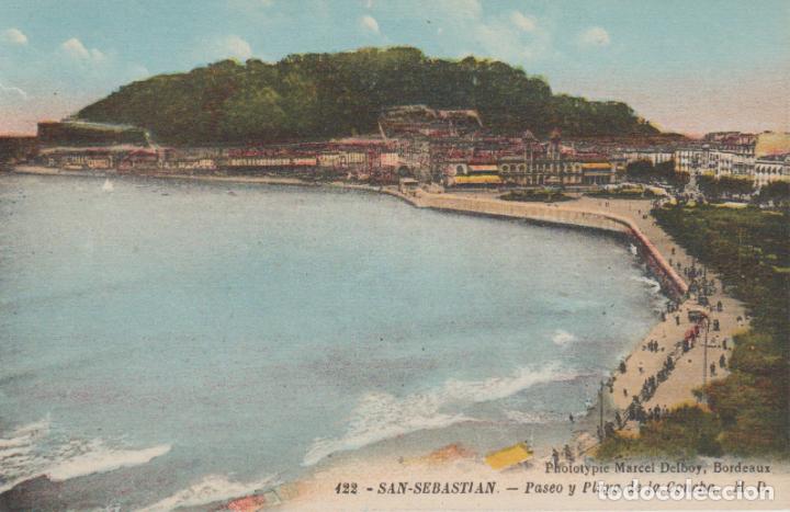 Postales: (122)SAN SEBASTIAN . PASEO Y PLAYA DE LA CONCHA SIN CIRCULAR