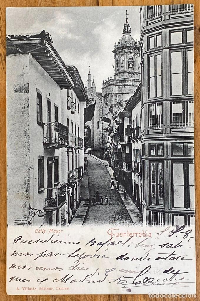 Postkarten: POSTAL DE FUENTERRABIA, CALLE MAYOR, ED. A. VILLATTE. CIRCULADA. SIN DIVIDIR.