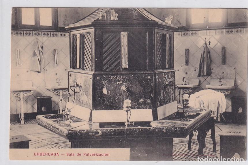 Cartoline: Urberuaga Sala de pulverizaci&oacute;n. Circulada sello desprendido.