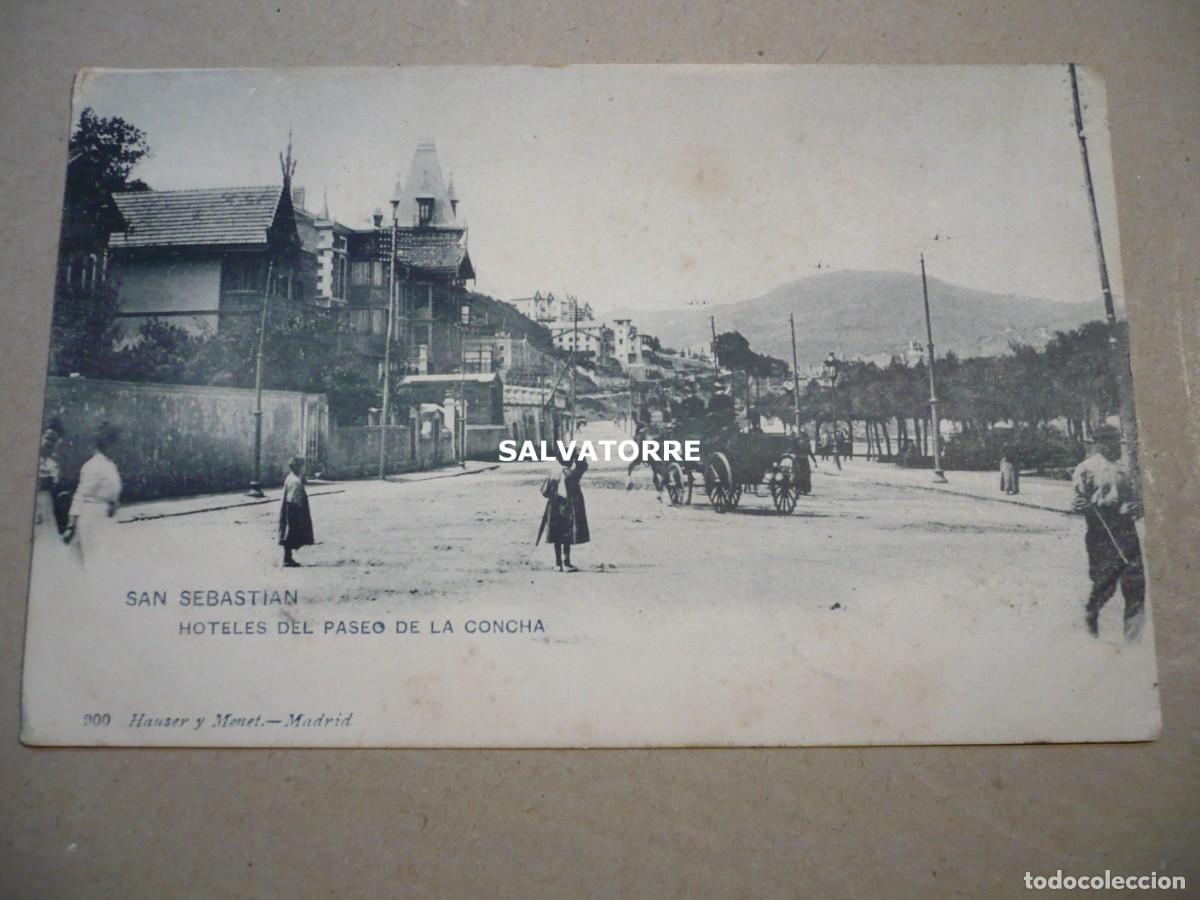 Cartoline: POSTAL SAN SEBASTIAN.DONISTI.HOTELES DEL PASEO LA CONCHA.HAUSER Y MENET.900.1903