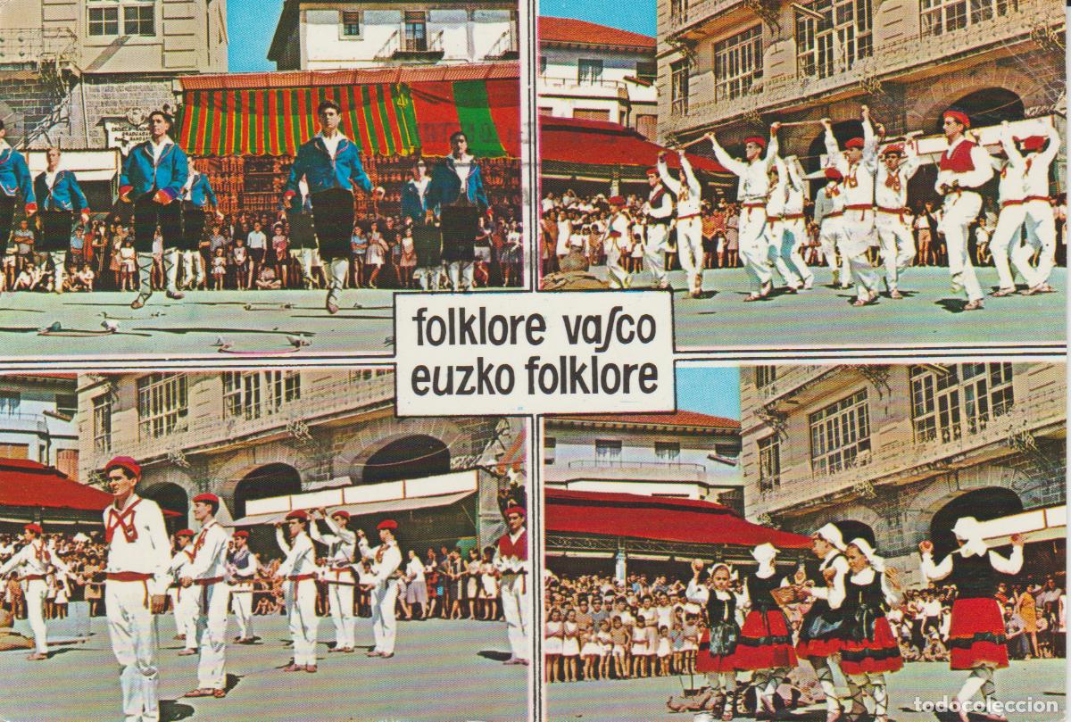 Postales: (11227) FOLKLORE VASCO. EUZKO FOLKLORE ... 1 ESQUINA CON DOBLEZ - Foto 1