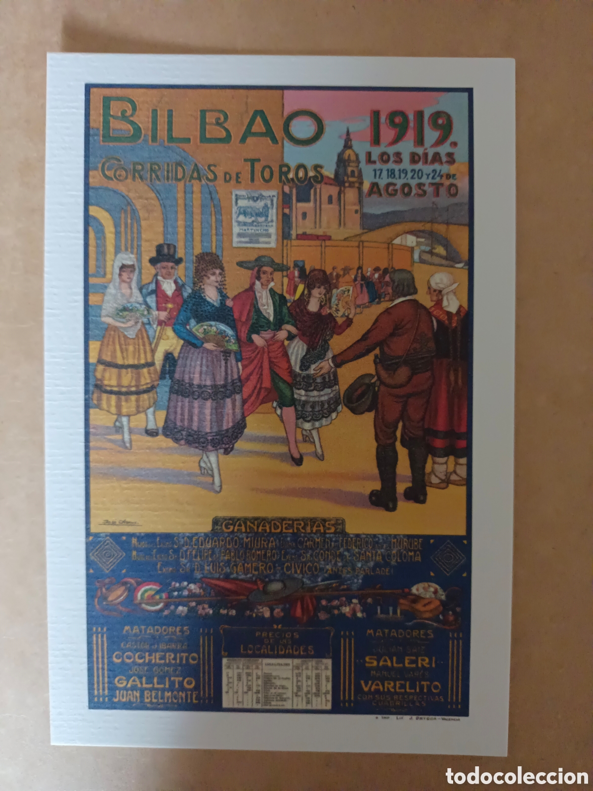 Postales: Postal Bilbao Corridas de Toros 1919 - Foto 1