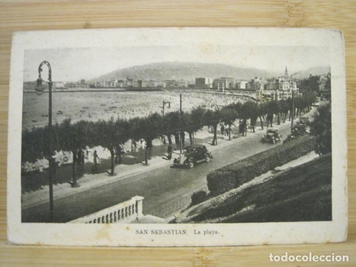 Postkarten: SELLO GOBIERNO MILITAR GUIPUZCOA CENSURA-SAN SEBASTIAN-PLAYA-POSTAL ANTIGUA-(99.408)