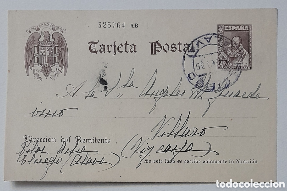 Postkarten: ALAVA. Tarjeta entero postal. Septiembre de 1939 A&ntilde;o de la Victoria