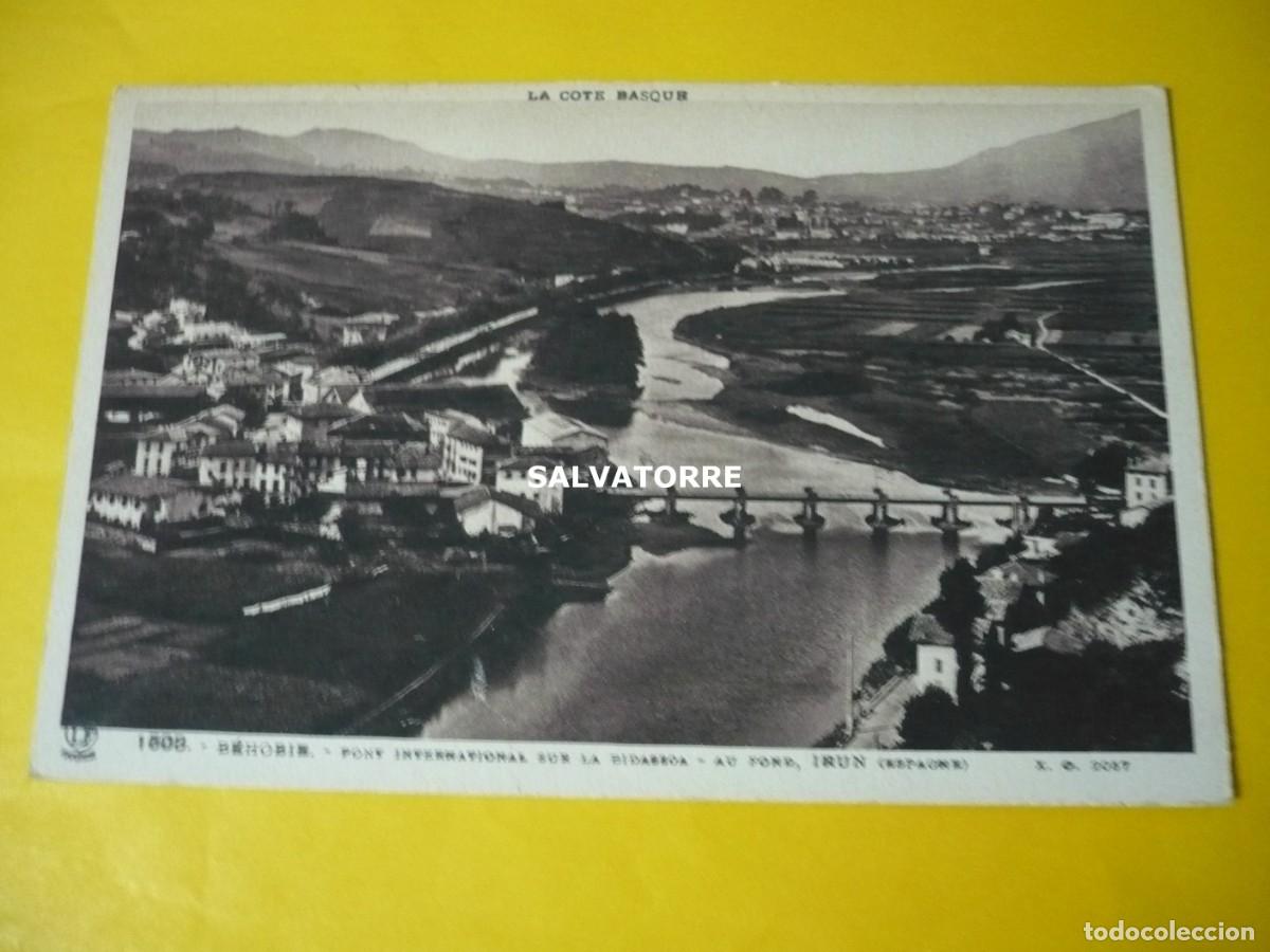 Postkarten: POSTAL PAIS VASCO. EUZKADI.LA COTE BASQUE.1509.BEHOBIA.PUENTE INTERNACIONAL IRUN.CIRCULADA