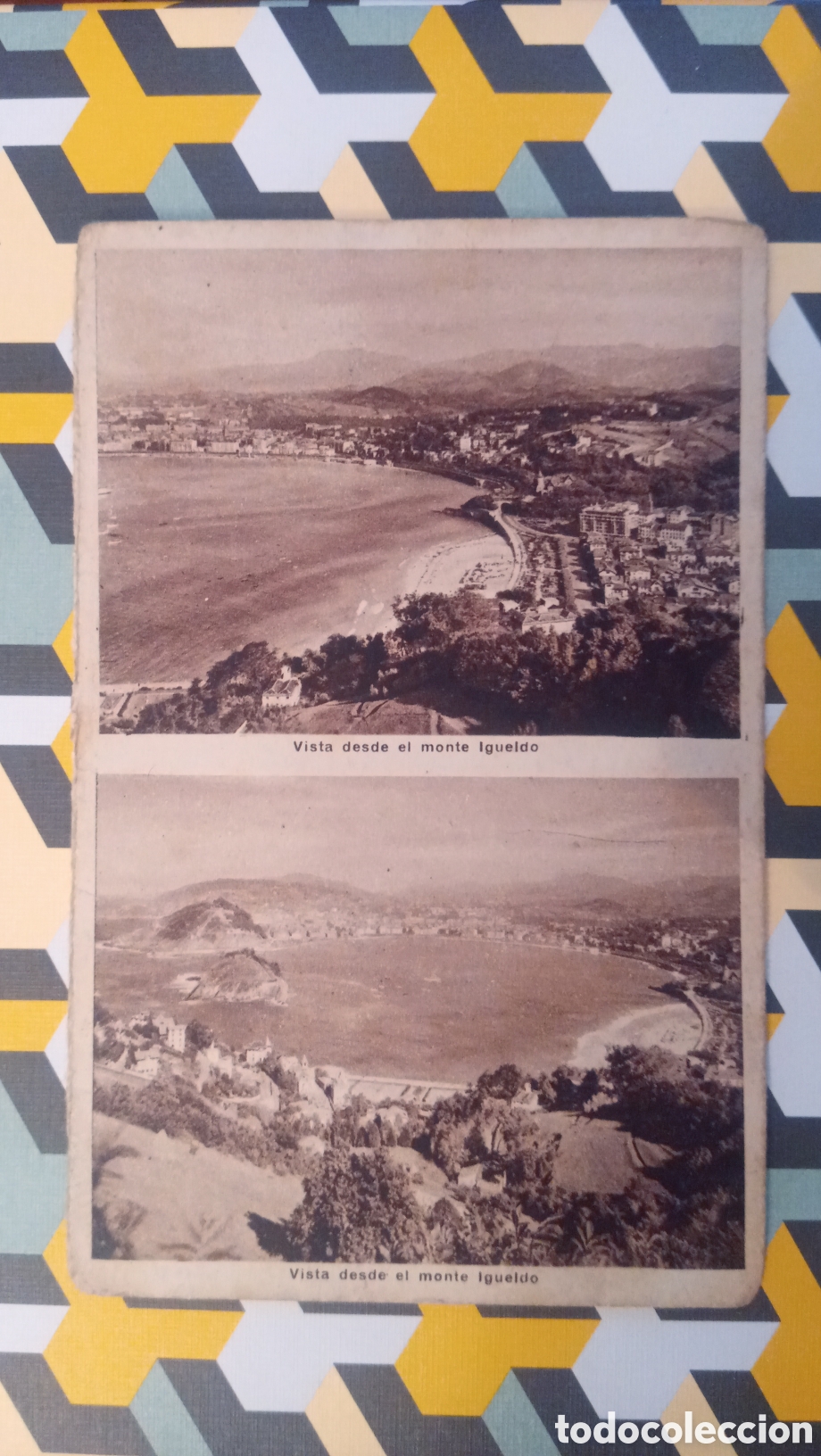 Postkarten: ANTIGUA TARJETA POSTAL DOBLE SAN SEBASTIAN. VISTAS DESDE EL MONTE DE IGELDO. ED. G.G.GALARZA