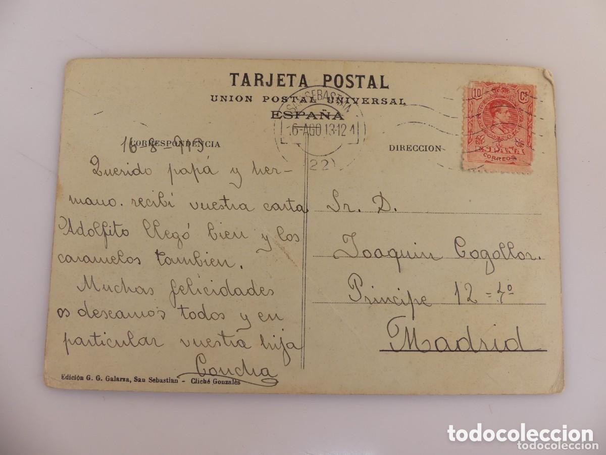 Postales: POSTAL FUNICULAR DEL MONTE IGUEDO 1912 CON SELLO - Foto 2