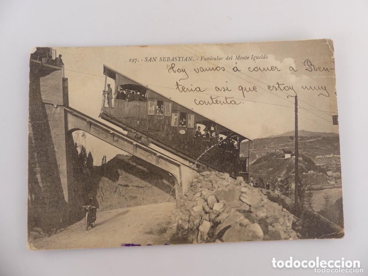 Postales: POSTAL FUNICULAR DEL MONTE IGUEDO 1912 CON SELLO - Foto 1