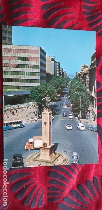 Postcards: VIZCAYA-RV-150X105MM-BILBAO-PLAZA DE ESPA&Ntilde;A Y GRAN VIA
