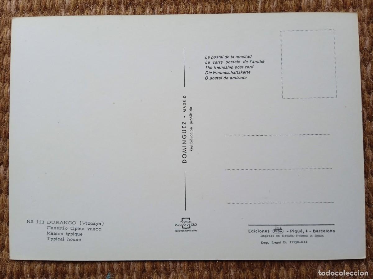 Postales: DURANGO - VIZCAYA - CASERIO VASCO - DOMINGUEZ - Foto 2