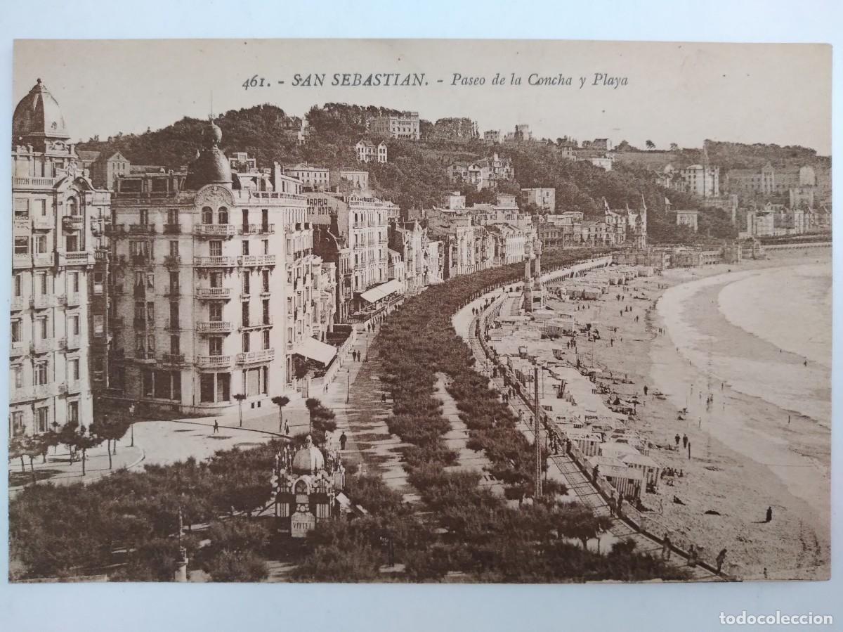 Postcards: ANTIGUA TARJETA POSTAL GUIPUZCOA SAN SEBASTIAN PASEO CONCHA Y PLAYA RV 761