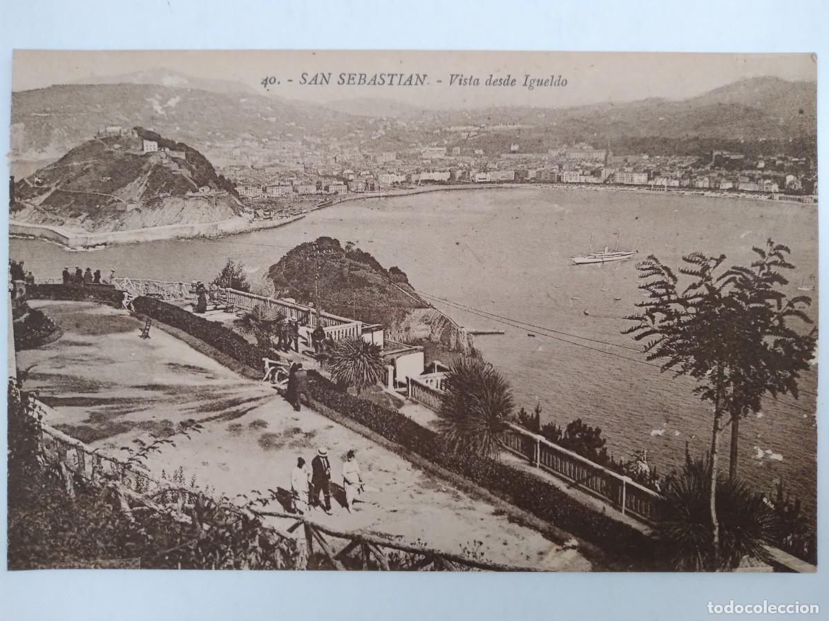 Postcards: ANTIGUA TARJETA POSTAL GUIPUZCOA SAN SEBASTIAN VISTA DESDE IGUELDO RV 763