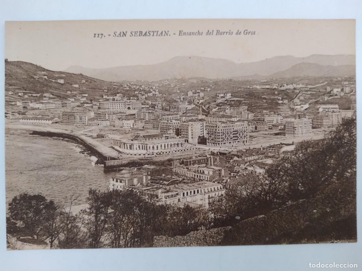 Postcards: ANTIGUA TARJETA POSTAL GUIPUZCOA SAN SEBASTIAN ENSANCHE BARRIO DE GROS RV 766