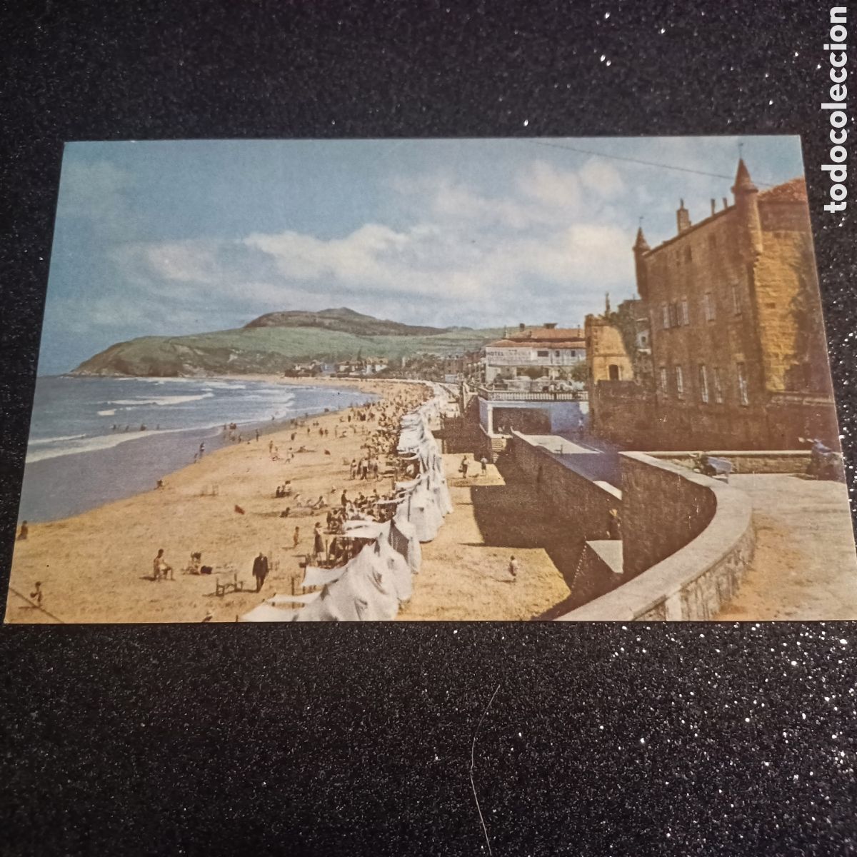 Postales: POSTAL ZARAUZ -LA PLAYA Y EL PALACIO DE NARROA - Foto 1