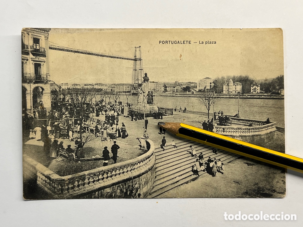 Cartoline: PORTUGALETE (Vizcaya) Postal La Plaza. Union Postal Universal (a.1911) c&iacute;rculada