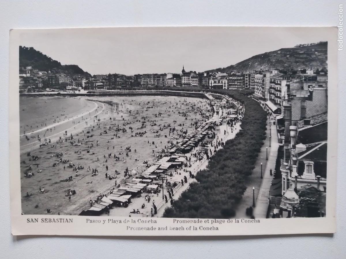 Postales: ANTIGUA POSTAL GUIPUZCOA SAN SEBASTIAN PLAYA CONCHA Y PASEO RV 840