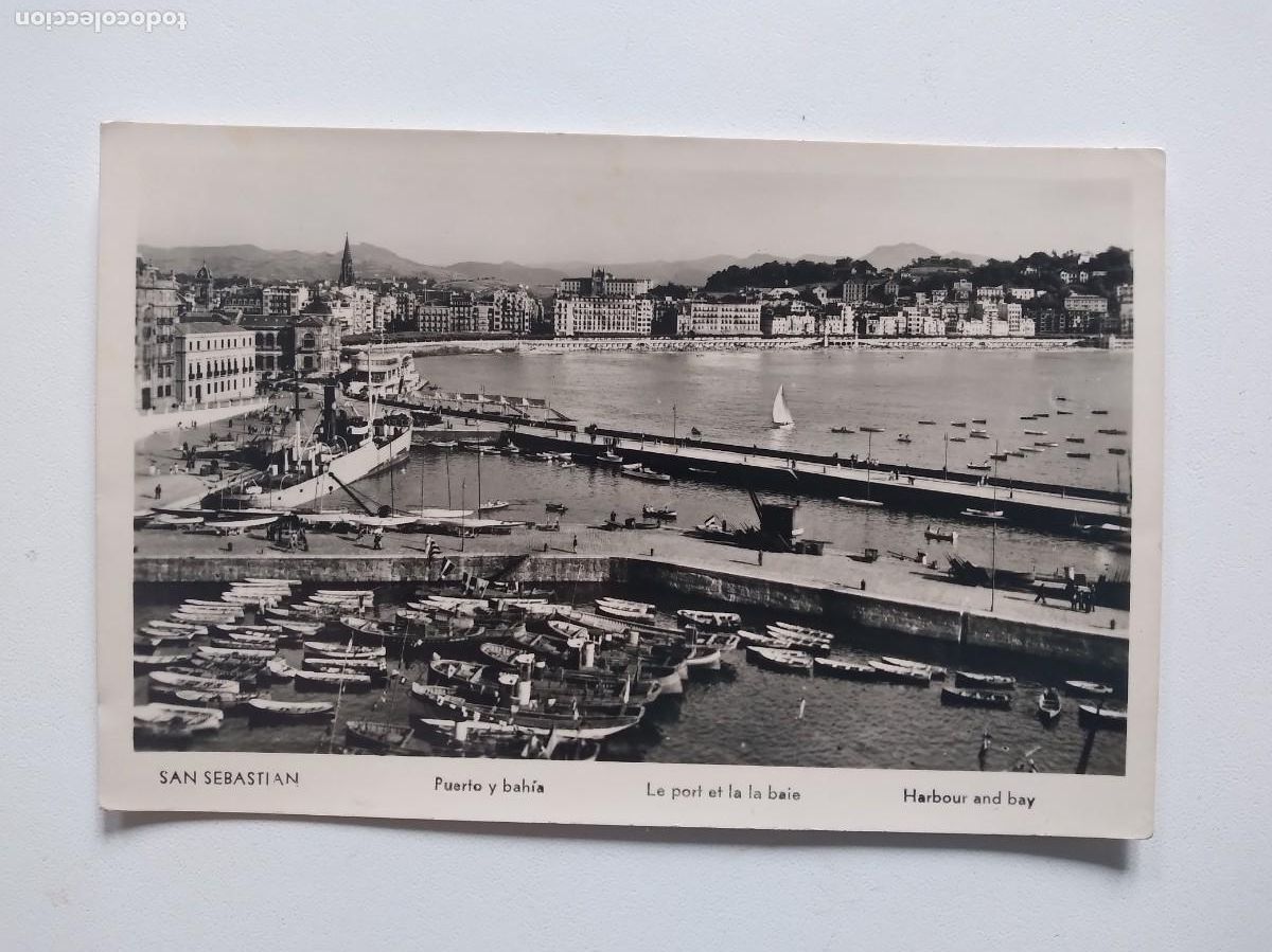 Postales: ANTIGUA POSTAL GUIPUZCOA SAN SEBASTIAN PUERTO Y BAHIA RV 843