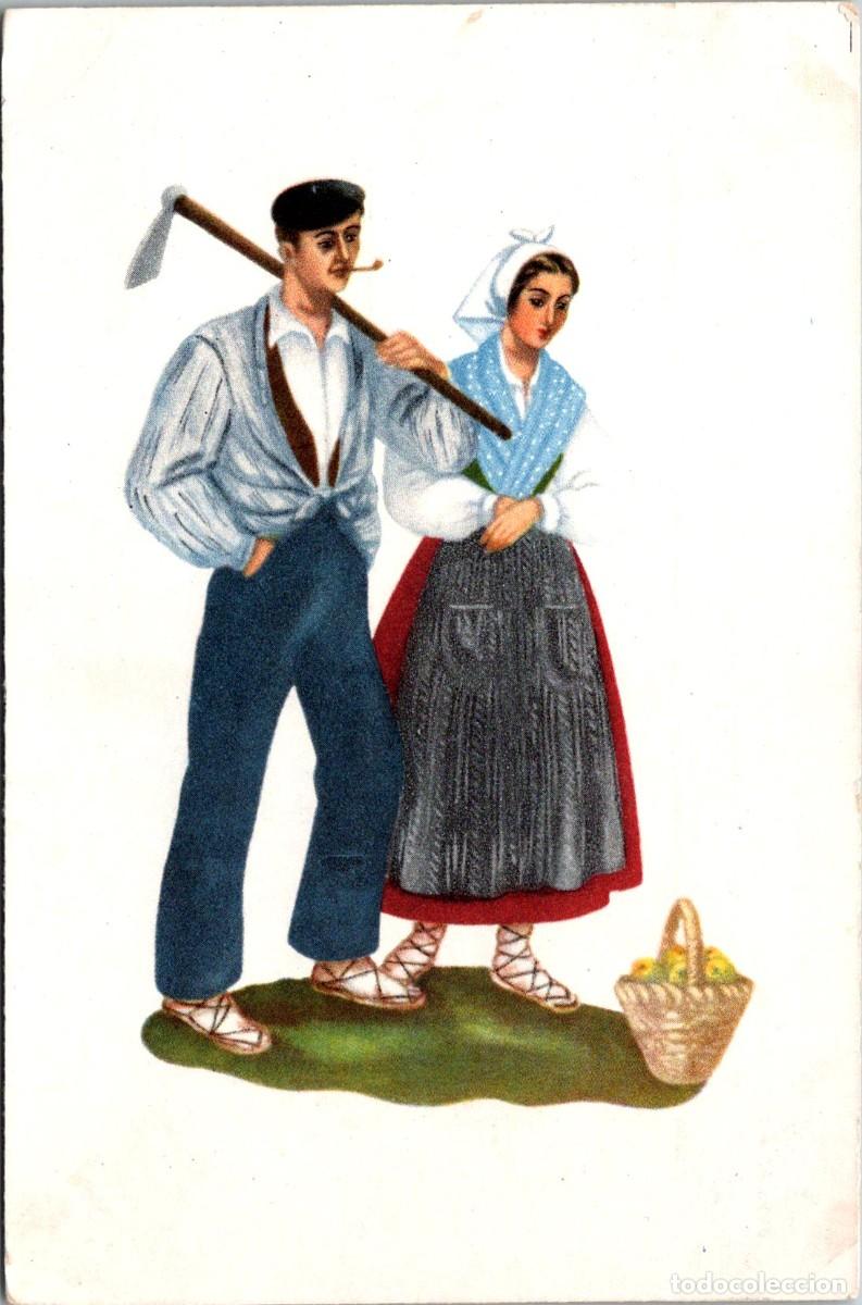 Postales: Guip&uacute;zcoa - Caseros Vascos -Dibujo M&ordf; Rosa Bendala - Ed. Br&uacute;jula - Trajes Regionales n&ordm; 9 - 140x92mm